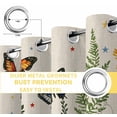 thumbnail image 4 of Fsddascl Mushrooms Blackout Curtains for Bedroom/Living Room, Thermal Insulated Kitchen Curtains, Butterfly Botanical Country Plants Beige Grommet Darkening Window Treatment Drapes 52"x72"x2, 4 of 6