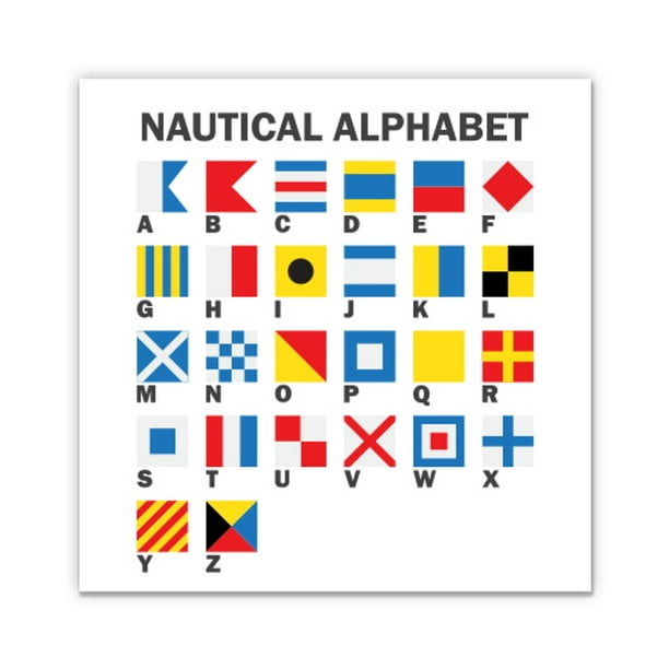 Nautical Alphabet Sailing 5" Vinyl Sticker For Car Laptop IPad