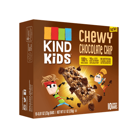 (2 Pack) KIND Kids, Chocolate Chip, 10 Ct, 0.81 Oz, Gluten Free Granola (Best Granola Bars For Kids)