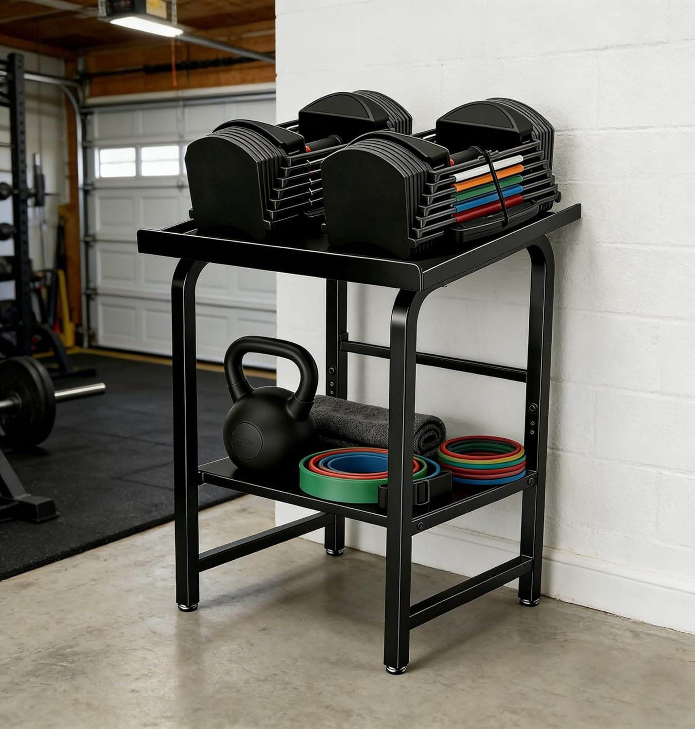 XILIHAI 500LBS Heavy Duty Dumbbell Rack, 2-Tier Weight Stand for Home Gym, Anti-Slip Space-Saving Storage (Rack Only)