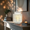 thumbnail image 6 of Large White Candle Lantern with Clear Glass Candle Holder Metal Lantern Entryway Living Room Bedroom Decorative Lantern with Carry Handle 8.86 x 8.86 x 12.20 inches, 6 of 7