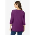 thumbnail image 2 of Woman Within Plus Size Perfect Three-Quarter Sleeve Boatneck Tee, 2 of 5