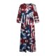 thumbnail image 4 of Vestido de Verano para Mujeres Impreso Manga Corta Cuello de Vuelta, Ocio Y Vestido de Verano Fluido con Mangas, 4 of 5