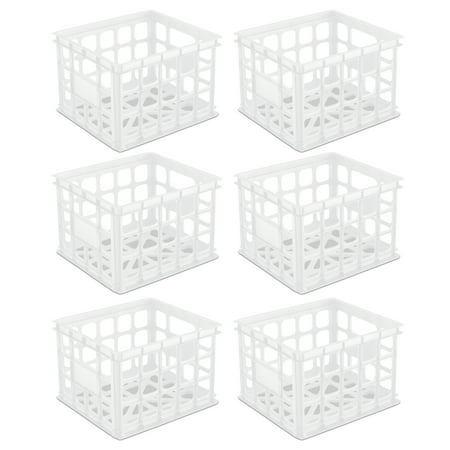 Plastic Milk Storage - Sterilite, Storage Crate, White, Case of 6