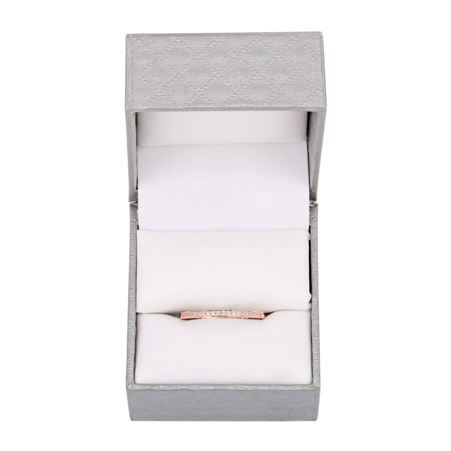 14kt Rose Gold Plated Diamond 1/10 cttw Stackable Ring