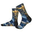 thumbnail image 2 of Pofeuu Golden Fantasy Landscape Print Crew Socks, Adult Running Hiking Socks for Youth and Adult, 2 of 7