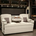 thumbnail image 2 of Qualitex De Leon Console SL RV Sofa Bed, 68" Wide, Ulitmate Leather, Bisque and Light Antelope, 2 of 9