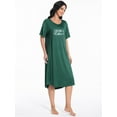 thumbnail image 3 of FEREMO Nightgowns for Women V Neck Short Sleeve Sleepshirt Printed Soft Sleepwear, 3 of 5