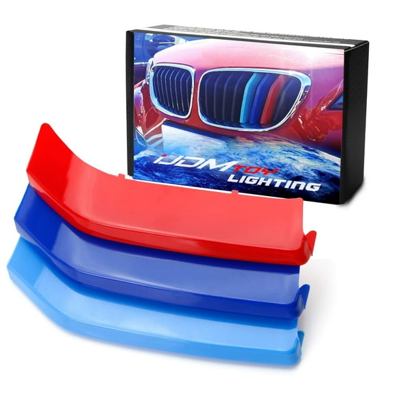 Exact Fit M-Color Grille Insert Trims For 2014-20 BMW F22 F23 2 Series 220i 228i 230i 235i w/Performance Black Kidney Grille (8-Beam ONLY)