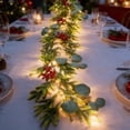 thumbnail image 5 of Qwtwty 6 ft Christmas Garlands with Lights, Fake Vines Real Touch Artificial Norfolk Pine Garlands for Mantle, Fireplace, Table Decorations, 5 of 8