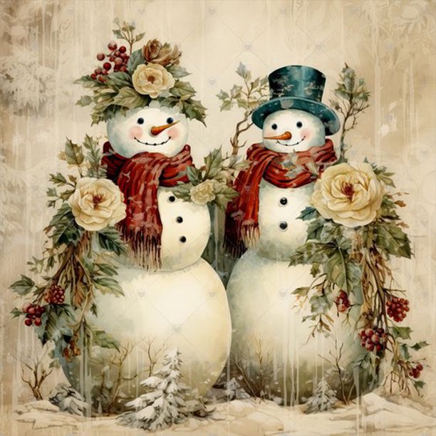 5D DIY Taladro Navidad Muñeco Nieve Kit Del 30x30cm