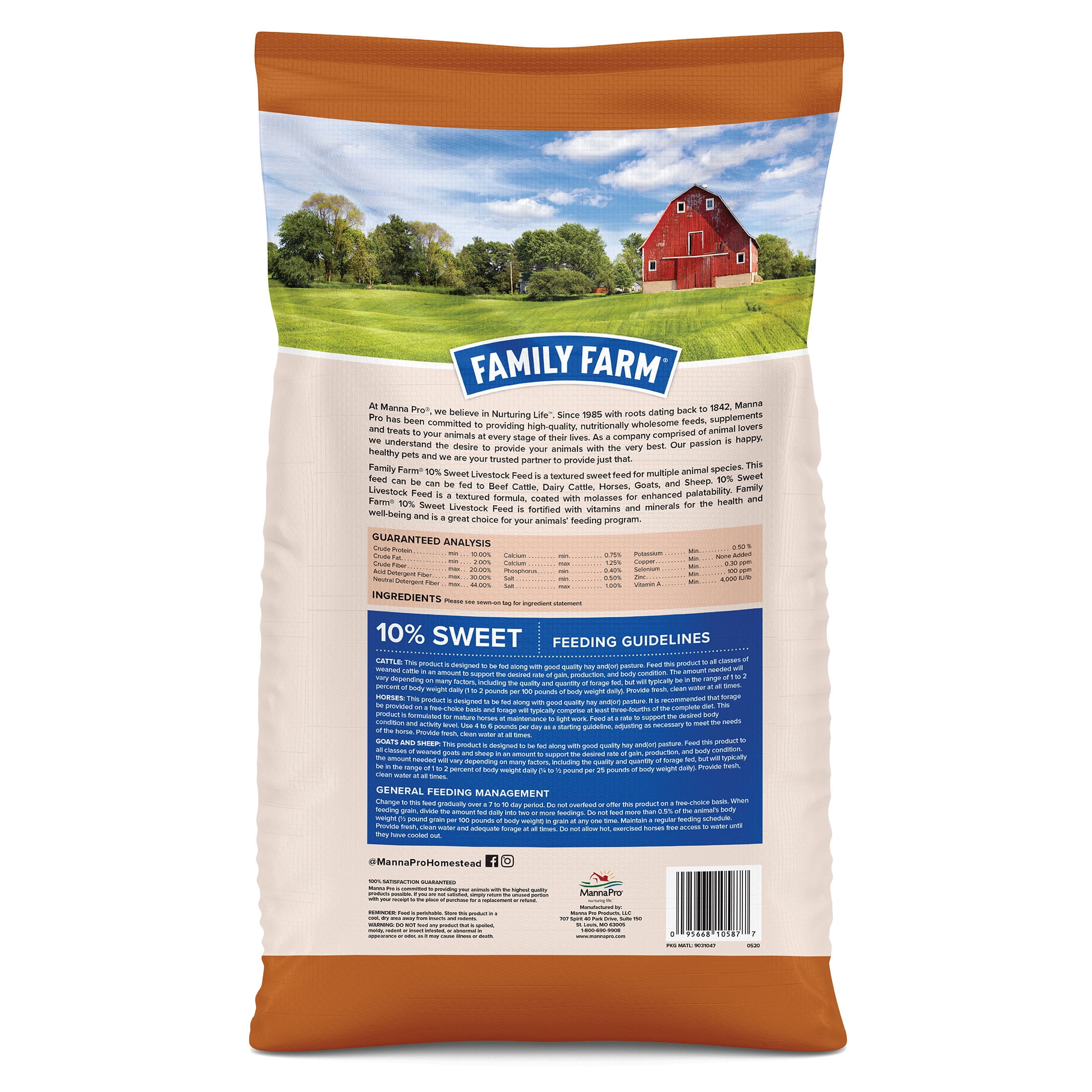 Family Farm 10% Sweet Textured Livestock Feed 40lbs