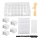 thumbnail image 1 of Kit organizador de hilo de , caja de almacenamiento de hilo, tarjetas de hilo, ligero con bolígrafo, bobinador, 24 compartimentos extraíbles, 1 of 9