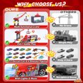 thumbnail image 6 of WonderStone 3-in-1 Large Fire Truck Toy with Lights & Sounds, 12 Containers and 12 Die-Cast Cars, 6 Dinosaur Toys, Crane Truck Toy for Boys Toddlers Ages 3-5, 6 of 10