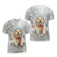 thumbnail image 3 of Playful Golden Retriever Welcomes Winter Snowy Day with Cardinal Bird All Over Print 3D Shirt Unisex Merch Goldens Dog Lover Gifts Idea - 2017, 3 of 6