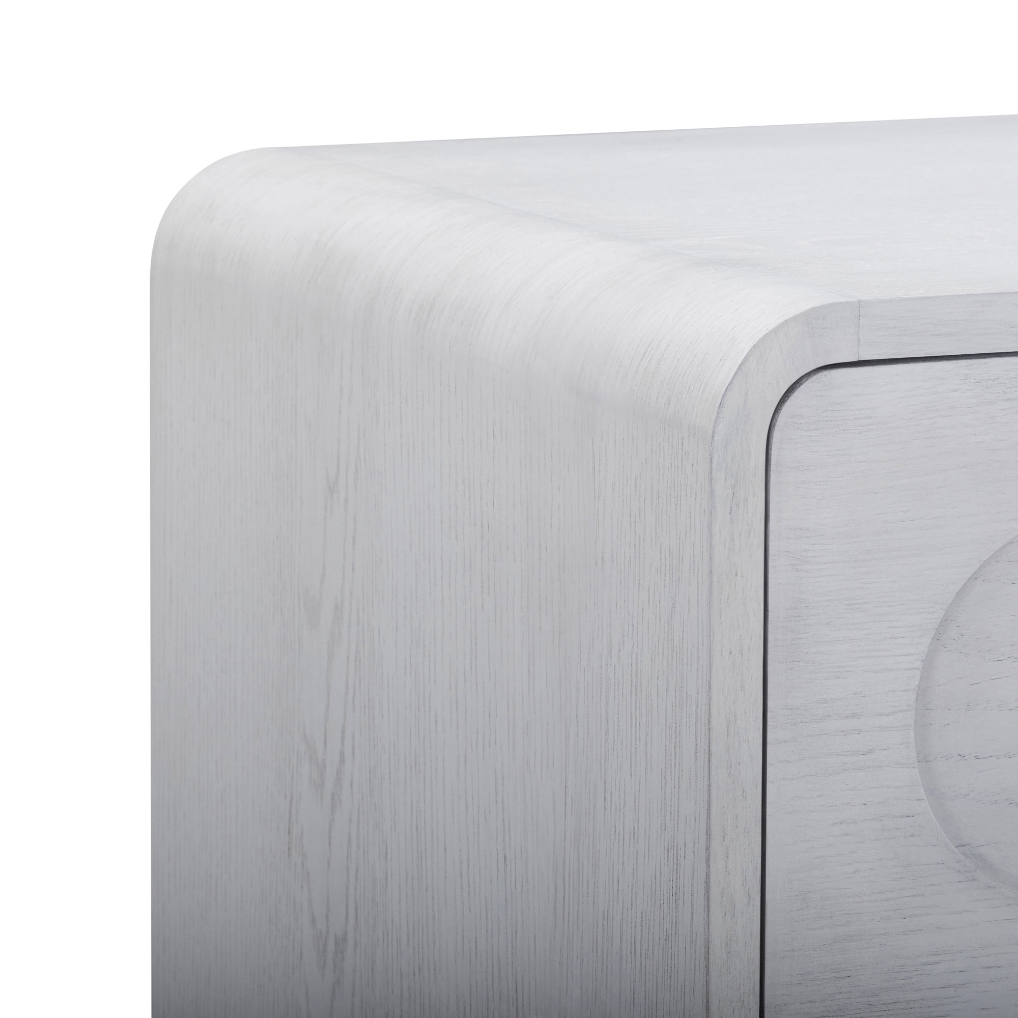 Tenley Mid-Century 5-Drawer Chest Dresser in White - Teamson Home: Push-Open Drawers, Wooden Construction with Real Oak Veneer