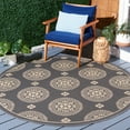 thumbnail image 2 of Safavieh Courtyard Kirsten Geometric Indoor/Outdoor Area Rug, Gray, 6'7" x 6'7" Round, 2 of 9