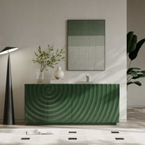 Aukfa Accent Sideboard Buffet Cabinet,Accent Storage Credenza with Ripple Door for Dining & Living Space,Green