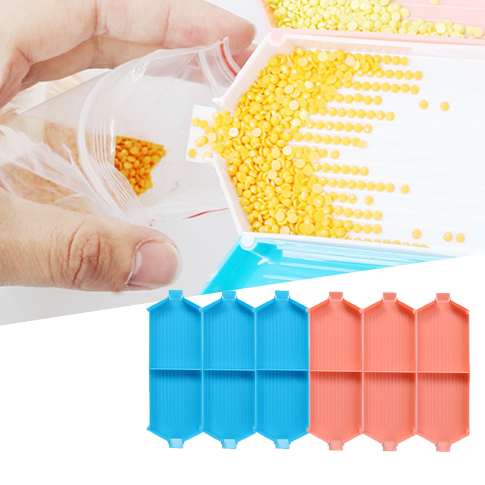 zhaomeidaxi 6PCS Plastic Bead Sorting Trays, Diamond Art Trays Large