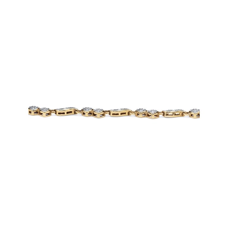 1 8 Tcw Diamond Heart And Wings Ankle Bracelet In 14k Gold Over Sterling Silver Walmart Com