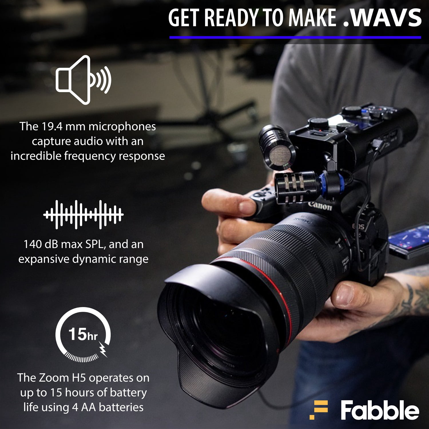 Zoom H5 Studio Handy Recorder Bundle with ZDM-1 Podcast Mic Pack (Dynamic Mic, Headphones, Windscreen, XLR Cable, Tabletop Stand), 64GB SD Cards, AA Batteries, Table Tripod Grip