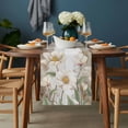 thumbnail image 2 of Brown Botanical Table Runner - 90 Inch Long, Kitchen Dining Table Runner Dresser Scarves, Spring Floral Retro Watercolor Farmhouse Decor for Coffee Tables Wedding Party Banquet, 2 of 8