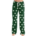 thumbnail image 4 of Ashirexll Winter Women Pants, Wide Leg Pants Women, Non Positioning Print Elastic Waist Drawstring Pocket Full Length Comfortable Pajama Pants, 4 of 6