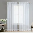 thumbnail image 2 of JCDY White Sheer Curtains 63 inches Length for Bedroom Study Room Living Room Rod Pocket Top Window Drapes,Transparent Light Weight Soft Window Treatment Curtains,54 x 63 inch,2 Panels, 2 of 12