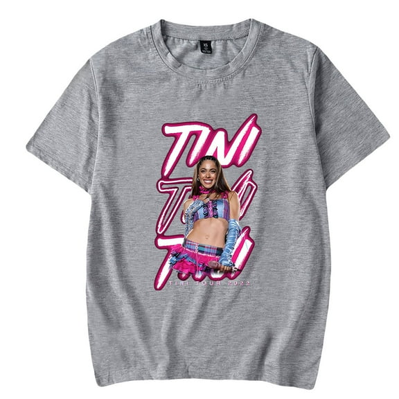 Tini Stoessel Tini TourTee Shirt Round Neck Short Sleeved HipHop Style