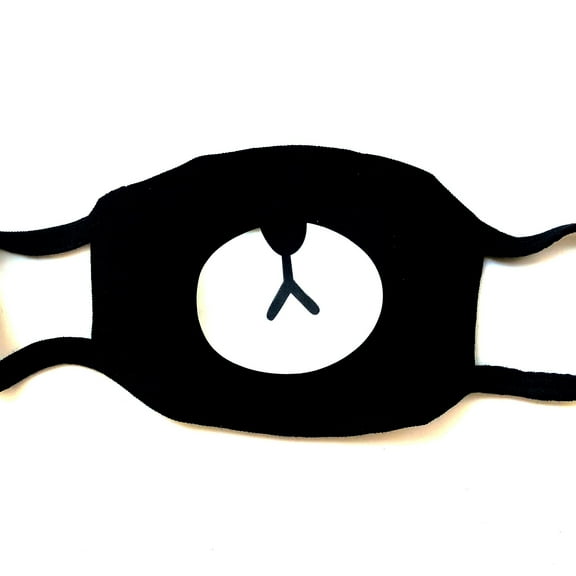 Animal Mask Bear Black Washable, Cute Panda Face Cover