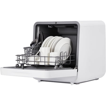 Portable Countertop Dishwashers, Compact Dishwashers with 5 L Built-In Water Tank & Inlet Hose, LED Display, Space-Saving Design Ideal for Small Apartments/Dorm/RVs