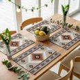 thumbnail image 5 of Placemats for Dinning Table Set of 8, Brown Gray Boho Southwestern Ethnic Abstract Geometric Burlap Kitchen Place Mats Waterproof Cloth Table Mats, Indoor Outdoor Placemats Easy Clean Dinner Decor, 5 of 8