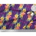 thumbnail image 2 of Soimoi Purple Cotton Duck Fabric Geometric & Floral Print Print Sewing Fabric By the Yard 44 Inch Wide, 2 of 3