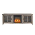 thumbnail image 2 of Walker Edison Meuble TV en Bois Style Ferme avec Cheminée 70 Pouces Gris Lavé, 2 of 9