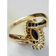 thumbnail image 3 of Blue Sapphire Lab-Created 3Ct Marquise Cut Women's Wedding Ring 14K Yellow Gold Plated, 3 of 5