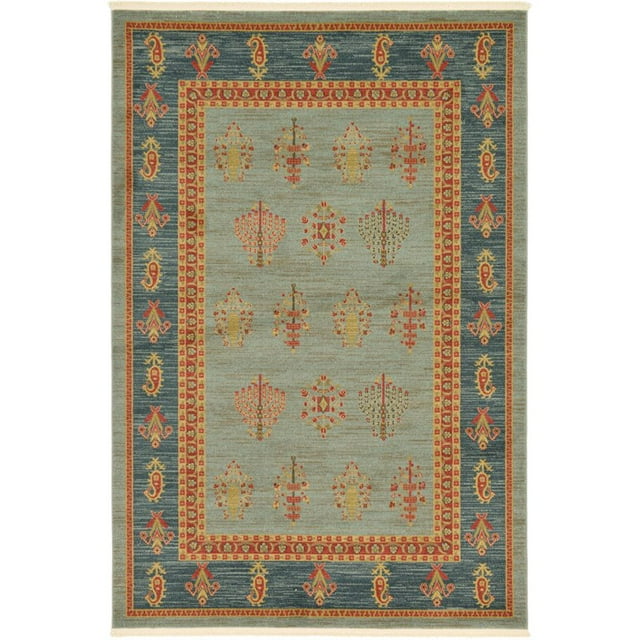 Unique Loom Fars Naturel Teintes Tapis 6' x 9' Rectangle Bleu Clair/bleu Marine