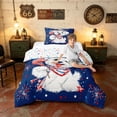 thumbnail image 3 of Manfei Kawaii Dog Twin Comforter Sets, Patriotic Fireworks US Flag Bedding Set, Navy Blue, Colorful Stars Reversible 2-Piece, 1 Comforter and 1 Pillowcase, 3 of 6