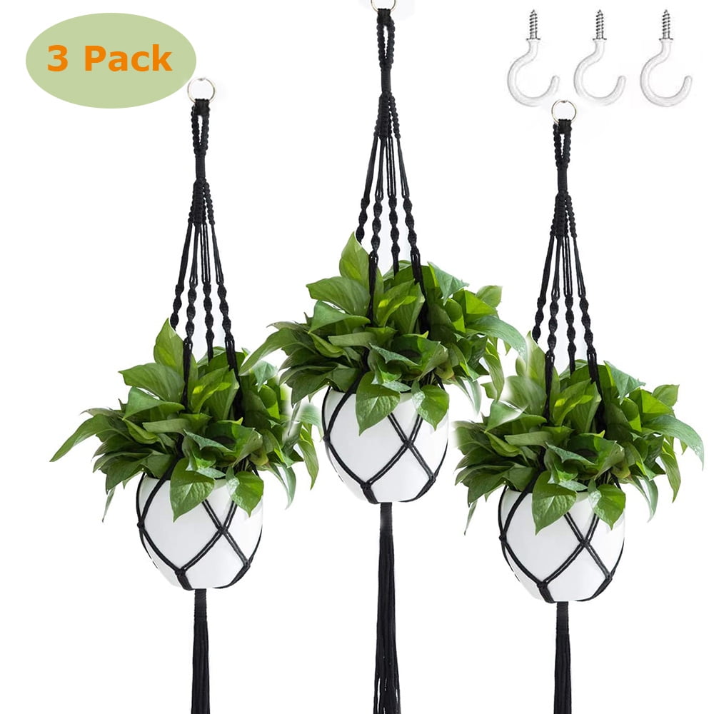 TINGOR 3 Pack Macrame Plant Hangers Indoor Outdoor Bohemia Hanging
