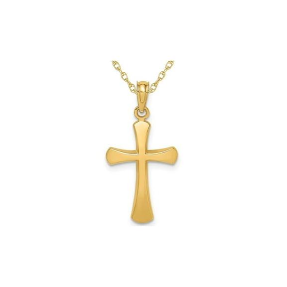 Gem & Harmony 14K Yellow Gold Cross Pendant Necklace with Chain for Women