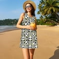 thumbnail image 3 of Honeii Panda With Crown And Stars Print Women's Sleeveless Dress, Loose Fit Casual Dress for Women, Summer Fashion Dress, 3 of 7