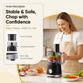 thumbnail image 2 of Food Processor 10.5 Cup, Vegetable Choppers with Slicing Shredding Chopping Kneading, Dishwasher Safe, Food Grinder, Stainless Steel Blades, for Smoothie Fruit Dough, 2.6QT, 2 of 7