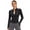 Black, variant on Womens Athletic Jackets Zip Up Yoga Workout Jacket Slim Fit Yoga Tops UPF 50+ UV Protection Shirts Long Sleeve Sun Shirt With Thumb Holes