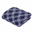 thumbnail image 5 of Navy Blue Flannel Blanket for Bed,Travel and Camping, Retro Abstract Art Modern Geometric Super Soft Cozy Blanket for All Seasons 50"x60", 5 of 7