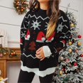 thumbnail image 6 of shqvo Christmas Sweaters for Women Funny Pattern Cute Xmas Long Sleeve Tops Casual Loose Christmas Knit Tops Womens 2025 Blouse Winter Fall, 6 of 9