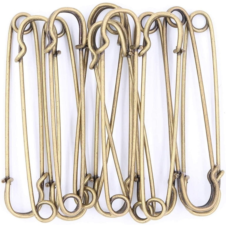 Large Safety Pins Pack of 15, Safety Pins Heavy Duty Assorted (3，4),  Blanket Pins Safety Pin Extra Sturdy Bulk Pins 