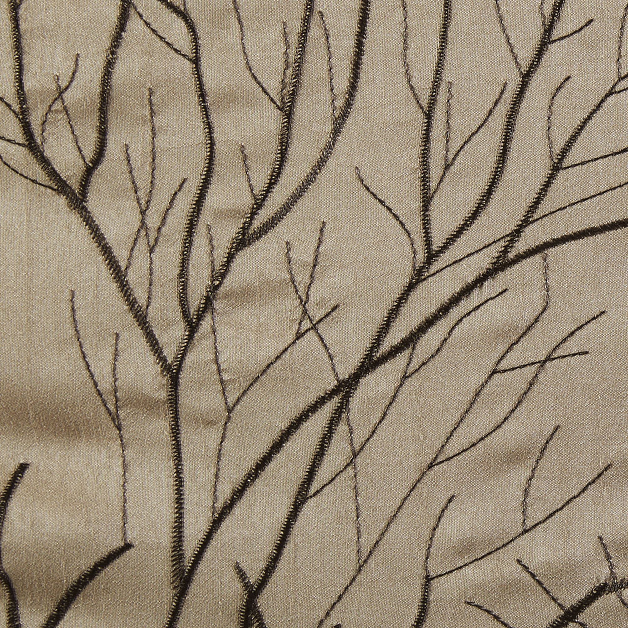 MAYEERTY 50x18" Faux Silk Embroidered Window Valance Tan