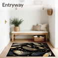 thumbnail image 3 of ODIKA 4'x6' Machine Washable Non-Slip Area Rug, Elegant Feather Motif with Luxurious Black Gold Artistic Design High Traffic Rug, Black, 73266, 3 of 5