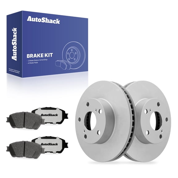 AutoShack Front Vented Coated Brake Rotors   Ceramic Pads 6-PC Brake Kit Replacement for 2005-2015 Toyota Tacoma ArmorStop 10.83" (275 mm)