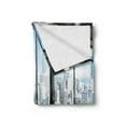 thumbnail image 2 of Modern Soft Flannel Fleece Throw Blanket, Metropolitan Cityscape of New York Usa in Central Park Forest Photograph, Cozy Plush for Indoor and Outdoor Use, 50" x 70", Sky Blue and Green, by Ambesonne, 2 of 5