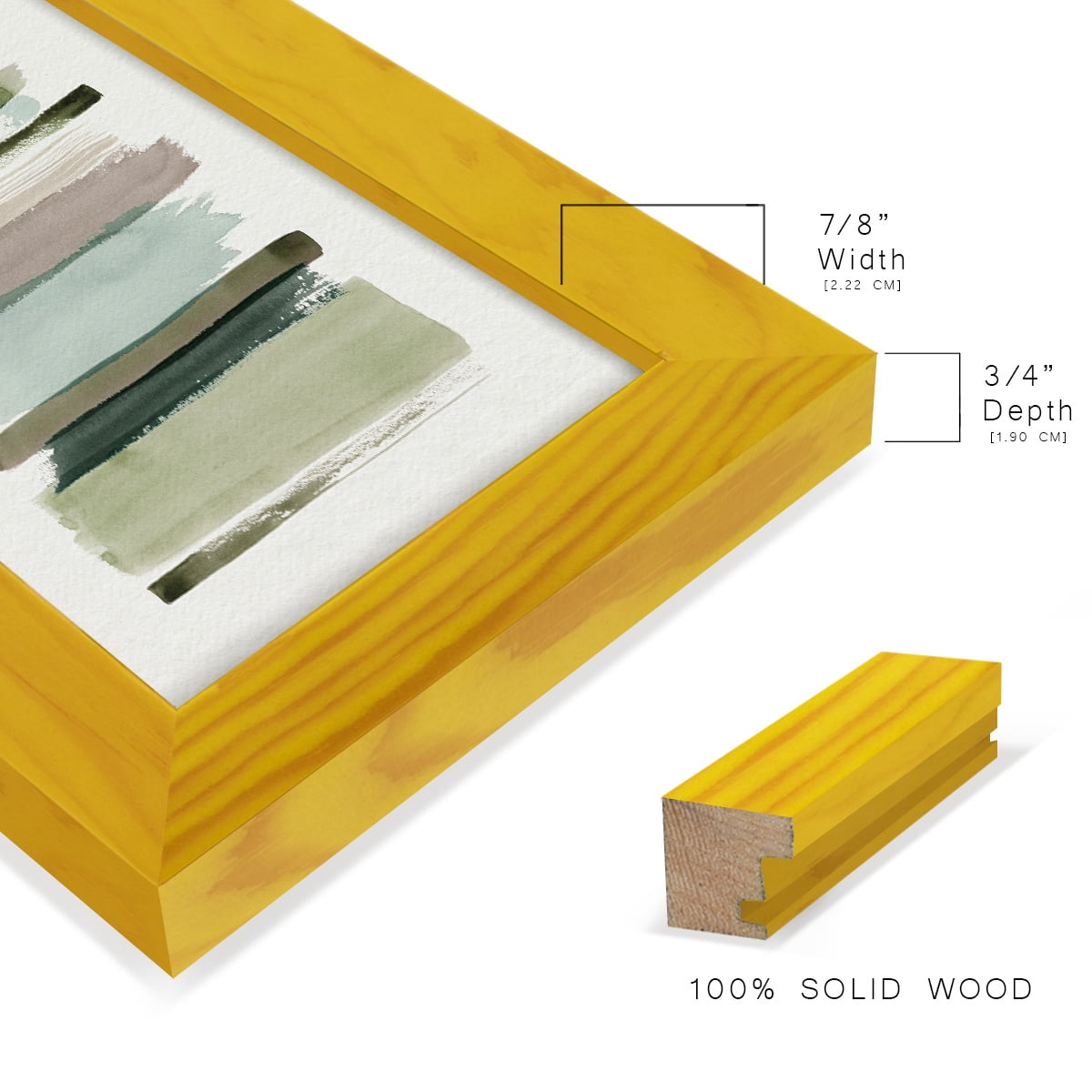 Grass Stains I - Framed Print w/glass - Sunflower Yellow